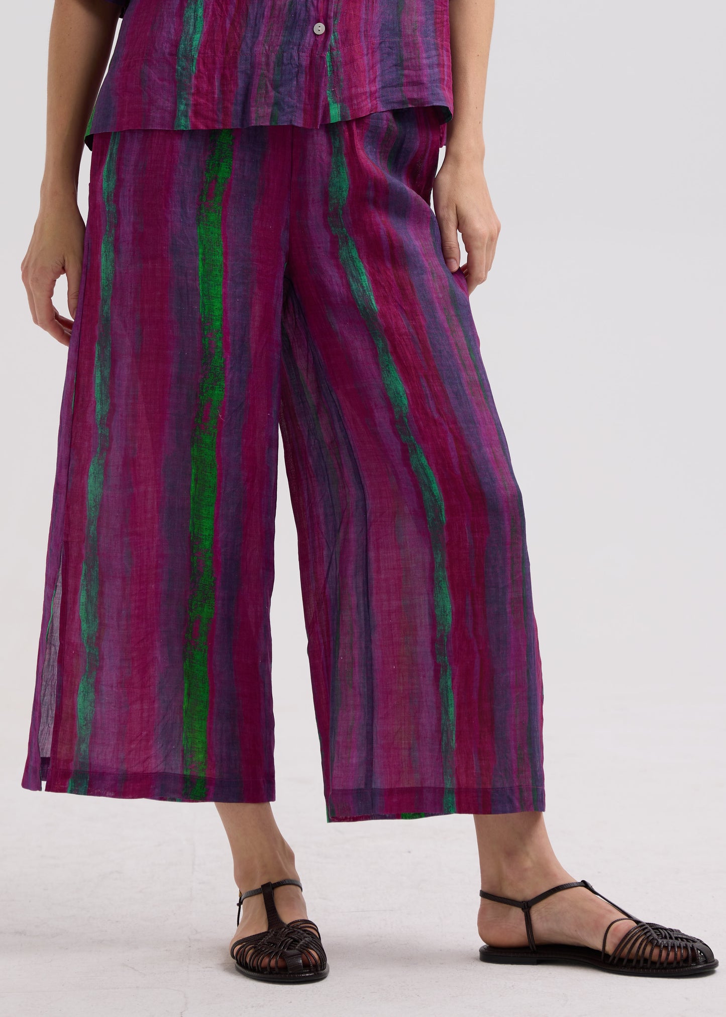 Painted Linen Pant Magenta