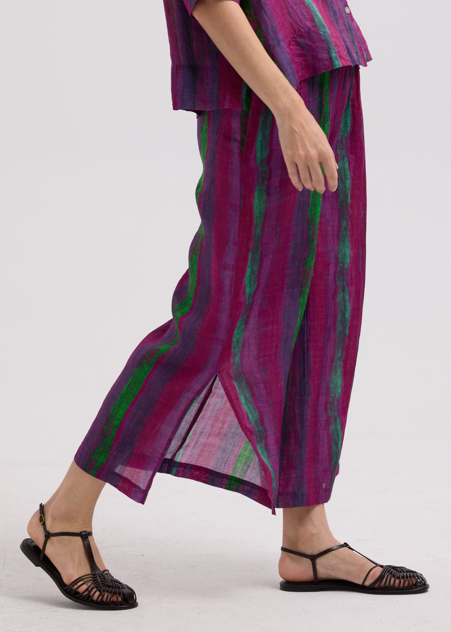 Painted Linen Pant Magenta