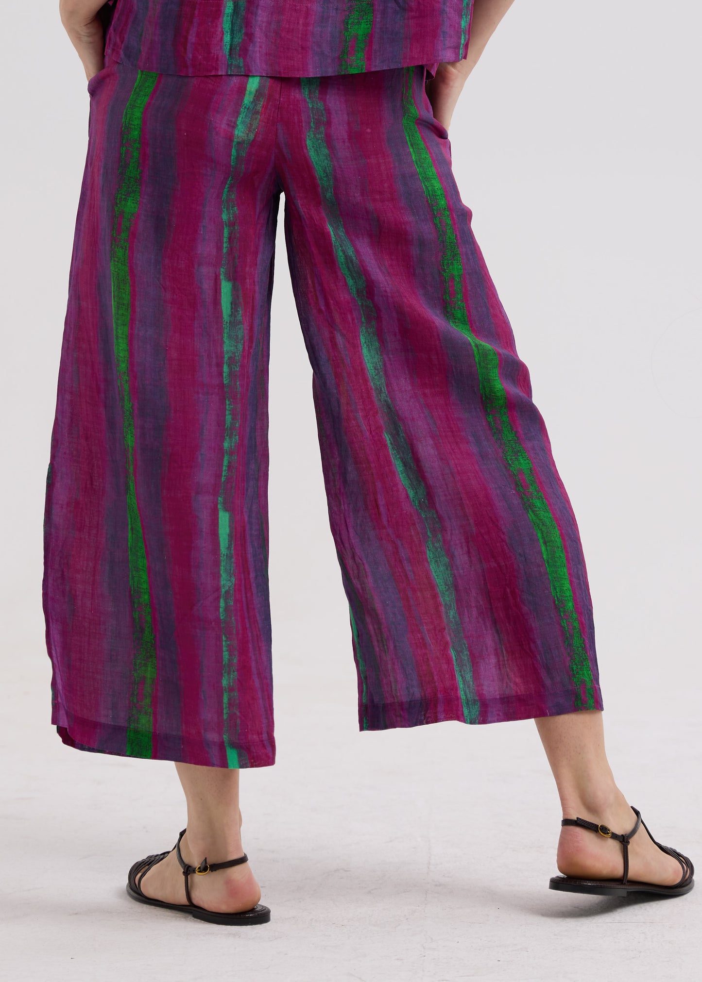 Painted Linen Pant Magenta