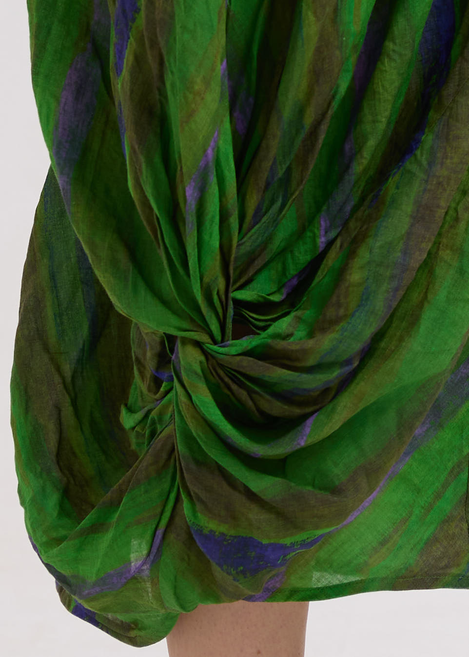 Painted Linen Dress Chartreuse