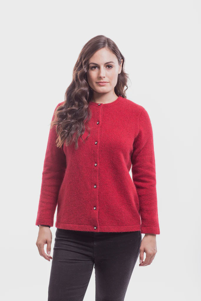 Cardigan With Cristal Buttons Red