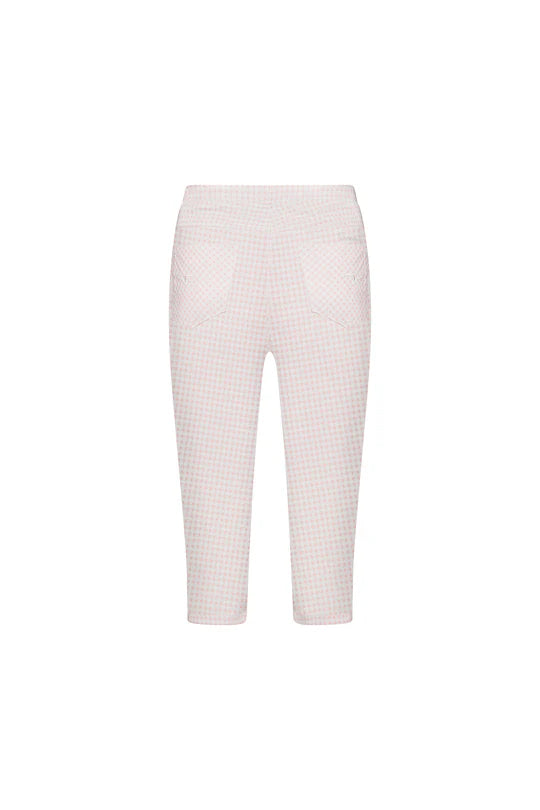 Pink Ghingham 3/4 Pull On Pants