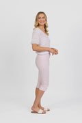 Pink Ghingham 3/4 Pull On Pants