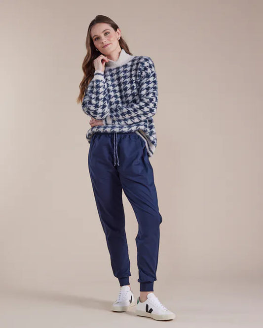 Houndstooth Petrol Jersey by Maro Polo