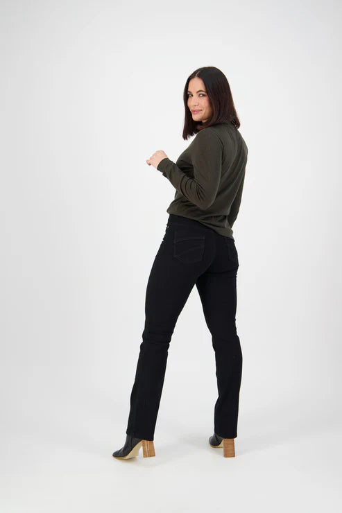 Black Denim Straight Leg Jean