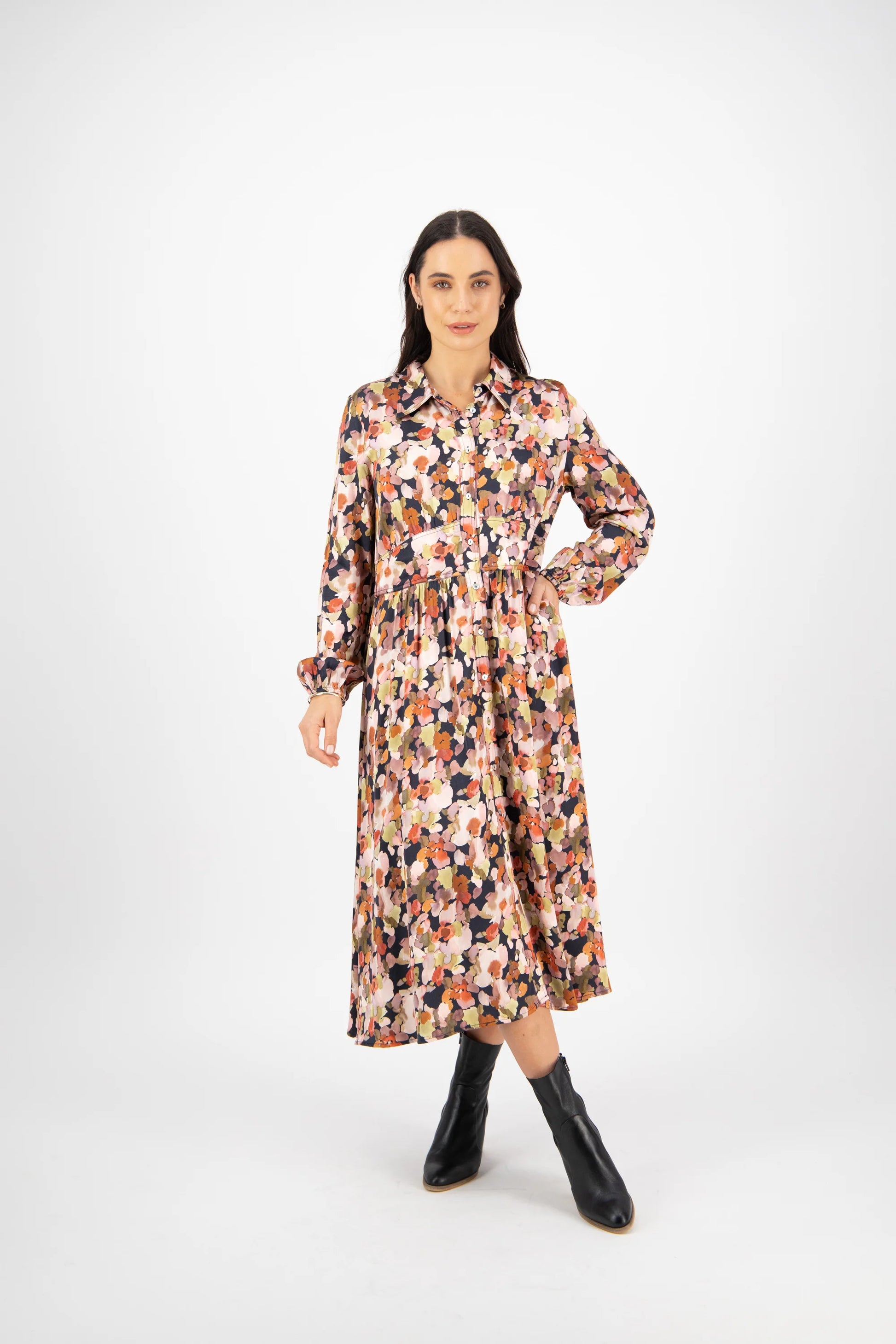 Vassalli Sweet Sage Long Shirt Dress