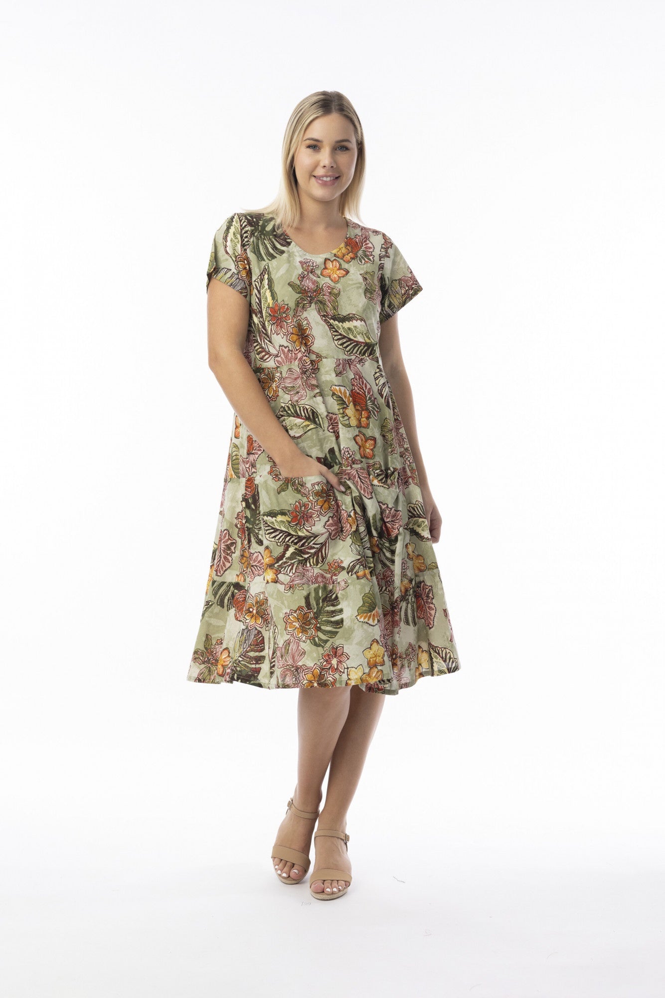 Lima Olive Layers Dress