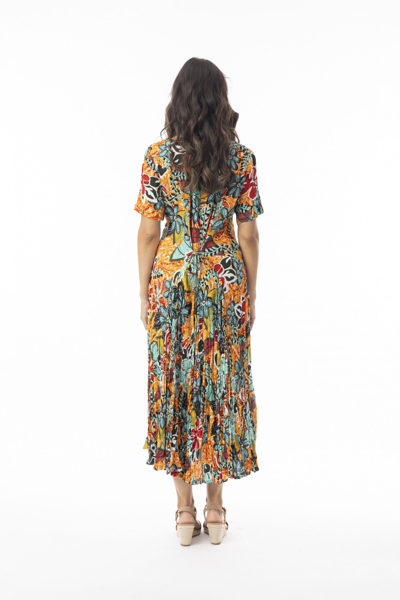 Guaratiba Dress Godet Short Sleeve