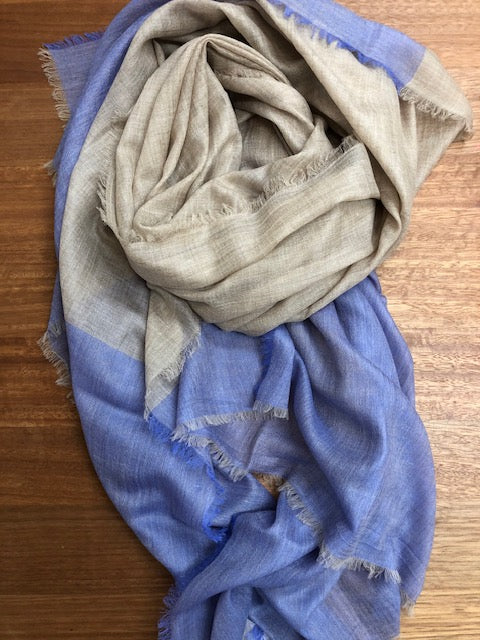 Luxury Cashmere Scarf Lilac/Beige