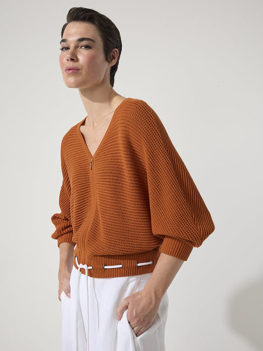 Open Knit Bomber
