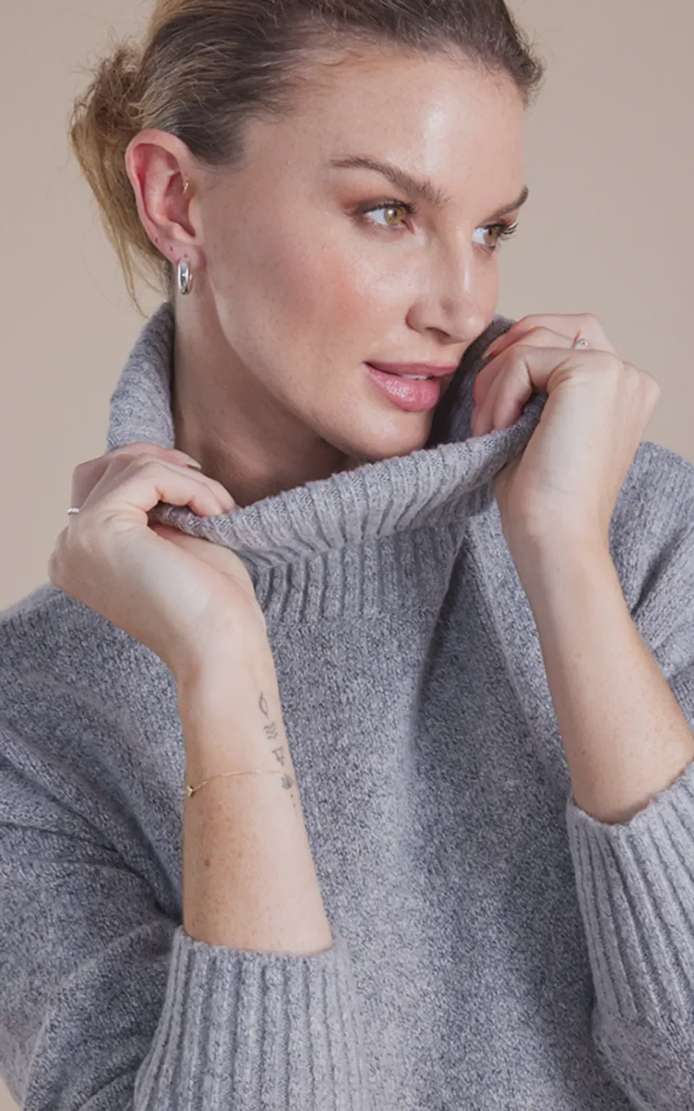 Long Line Roll Jumper Ash by Marco Polo