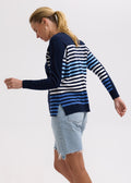 ZP7712 Side Stripe Jumper Denim