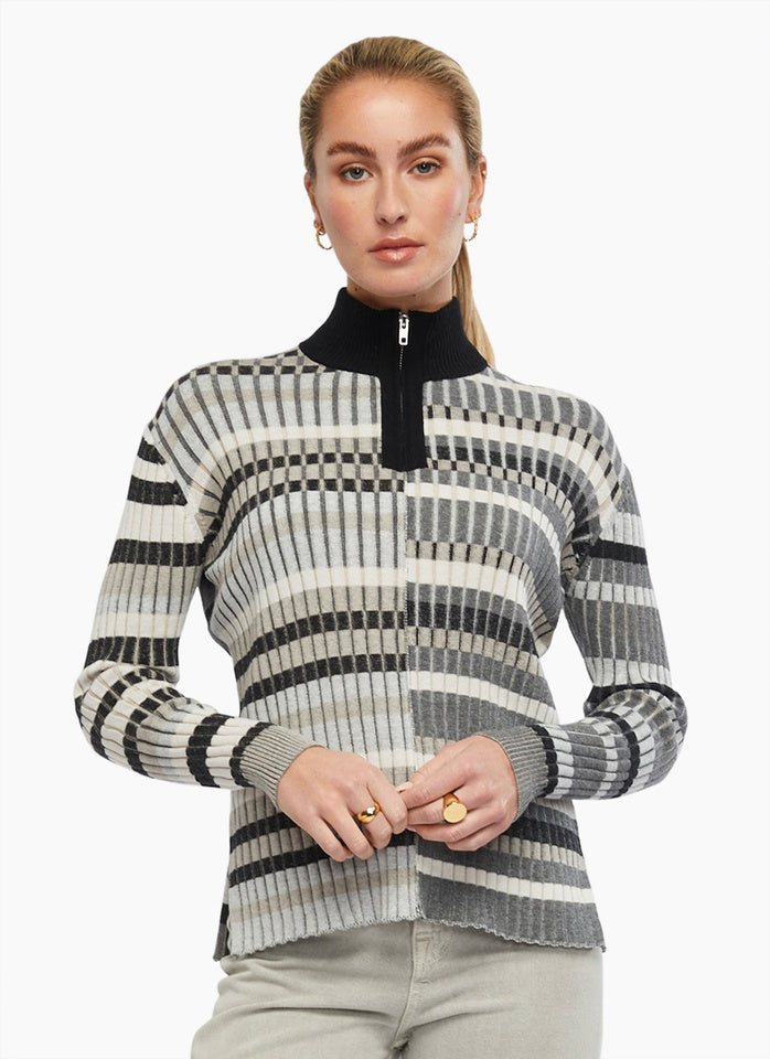 Multi Stripe Zip Up by Zaket&Plover