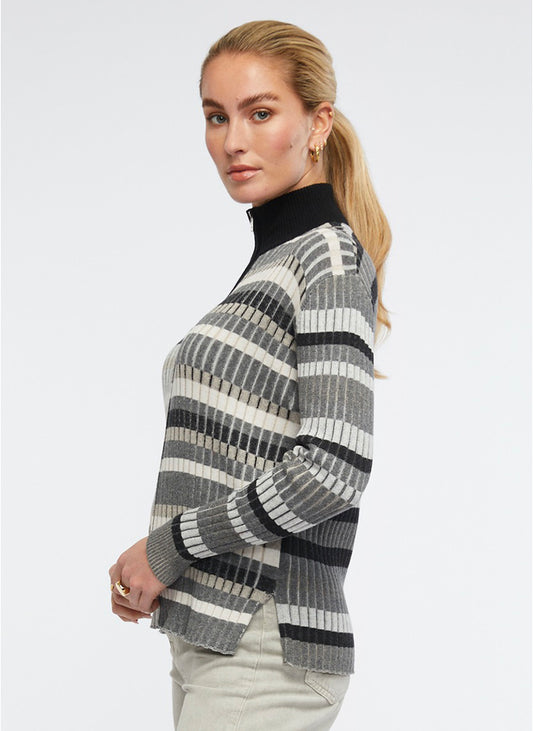 Multi Stripe Zip Up by Zaket&Plover