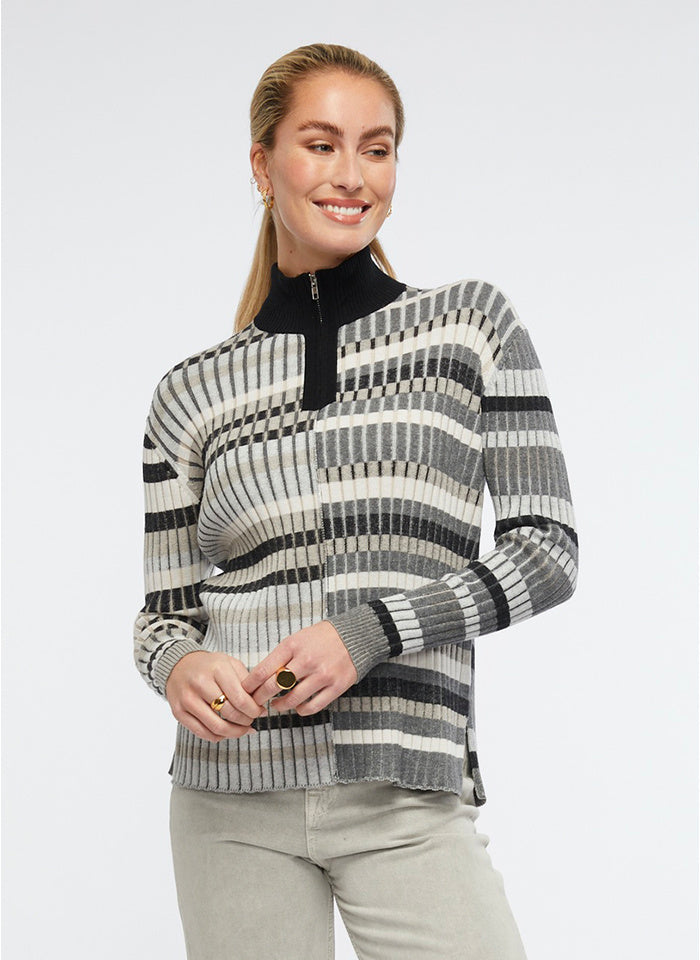 Multi Stripe Zip Up by Zaket&Plover
