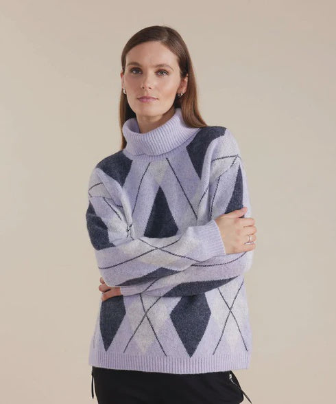 Diamond Lilac Roll Neck by Marco Polo