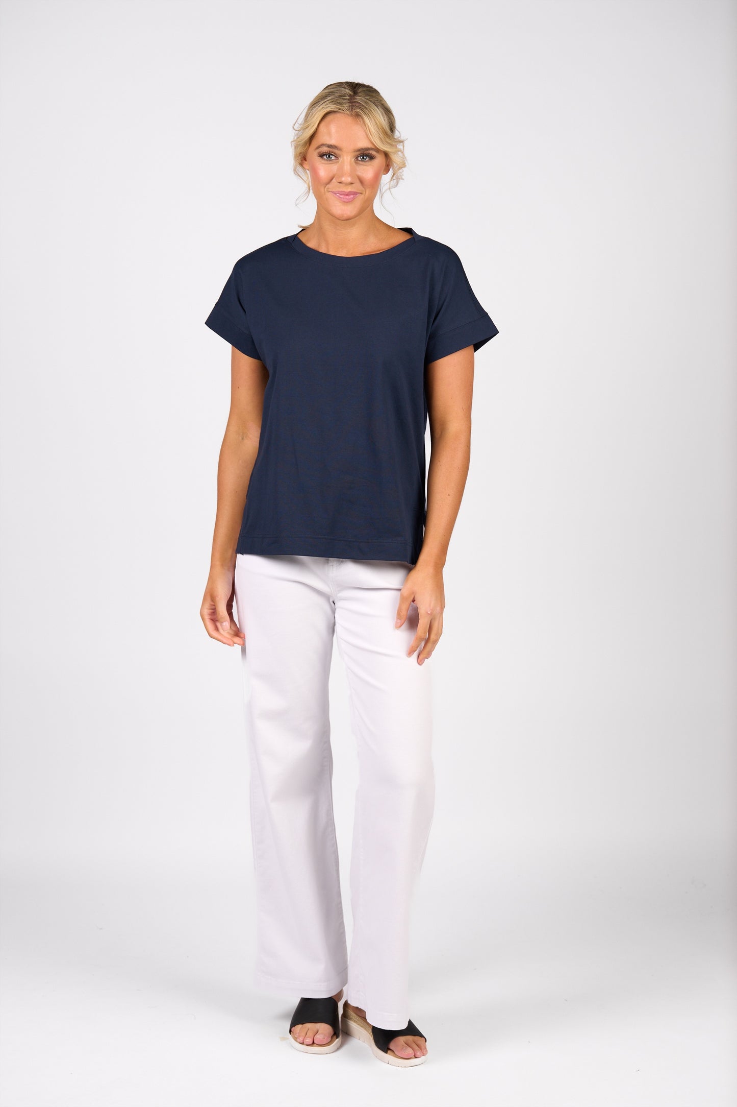 Boat Neck Top Navy