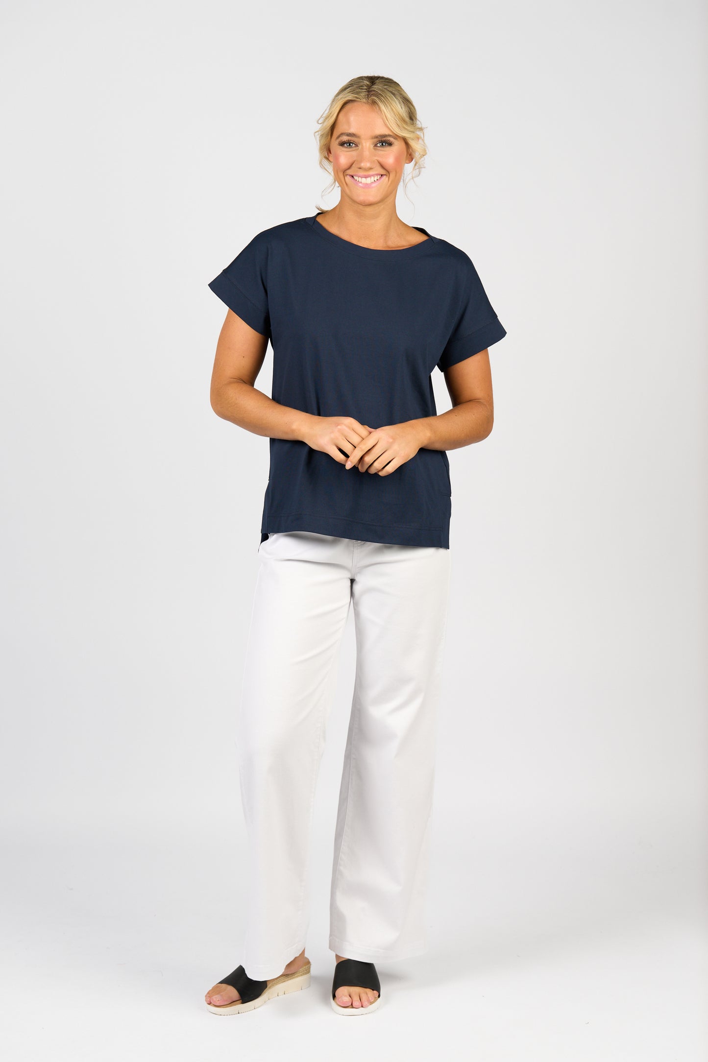 Boat Neck Top Navy