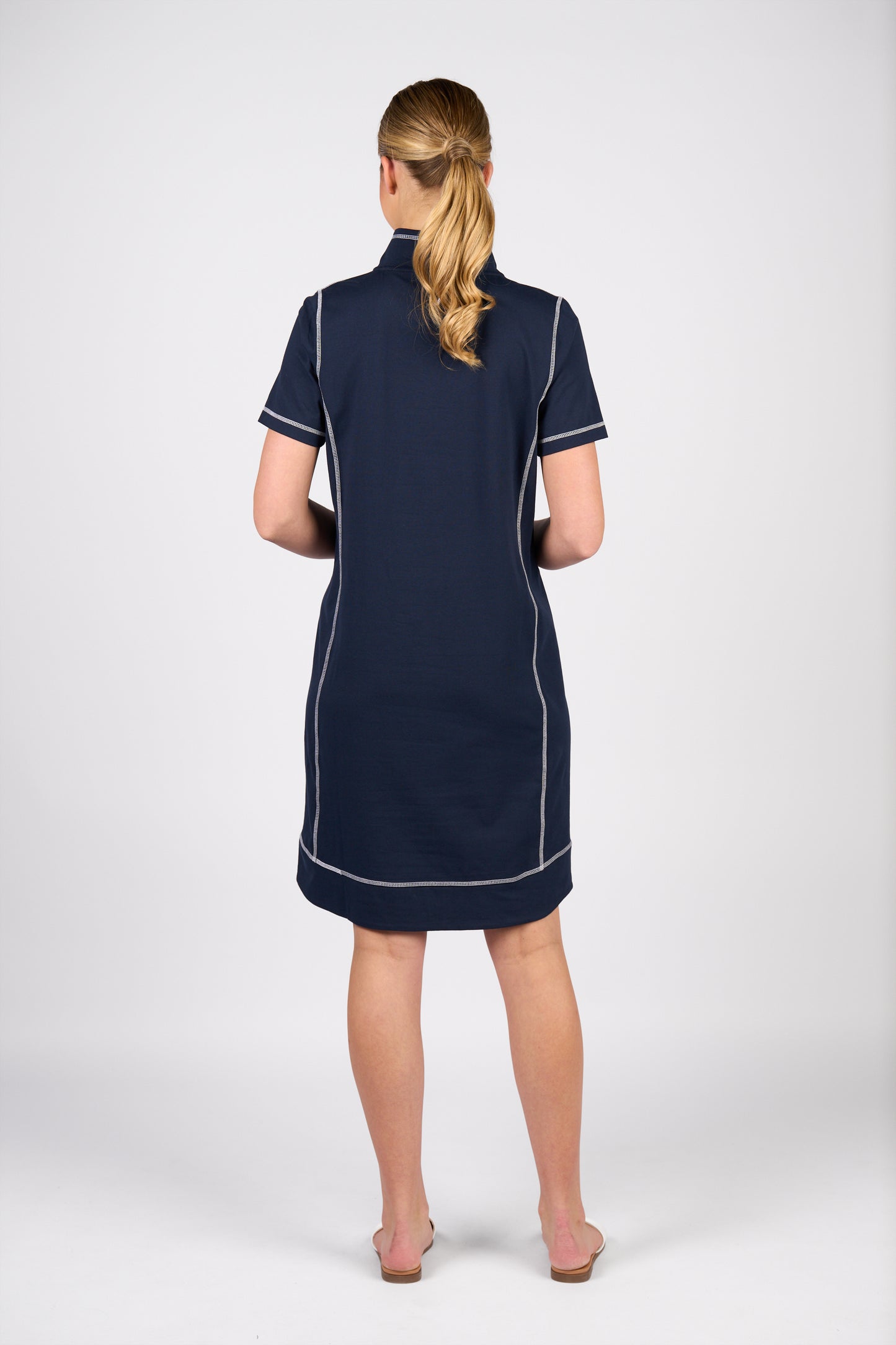 Short Sleeve Dress with Half Zip