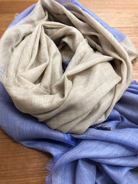 Luxury Cashmere Scarf Lilac/Beige