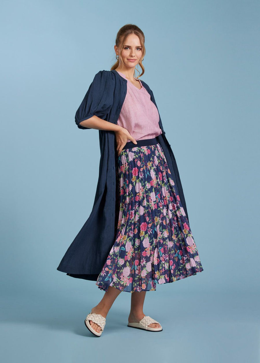Fuchsiaristic Pleated Skirt by Madly Sweetly